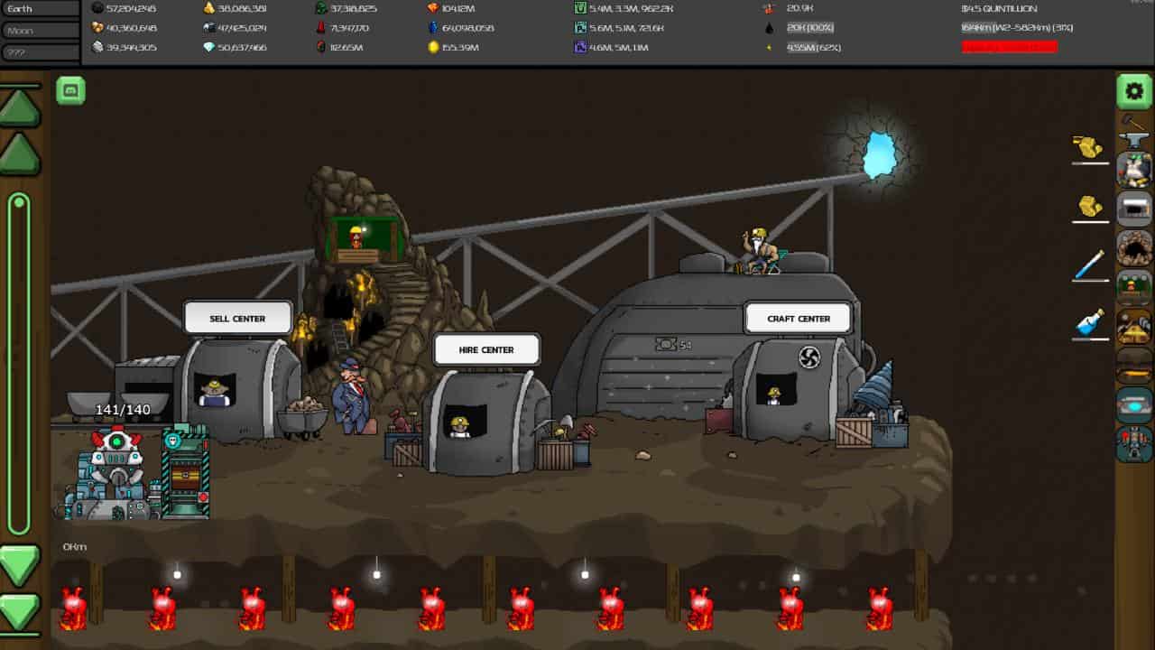 A screenshot of mining-station in mr mine a idle-game