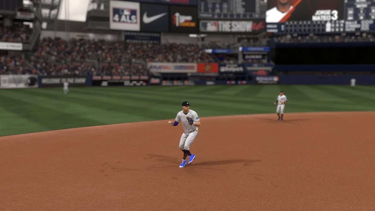 how to change positions in mlb the show 24: Defender throws from third base