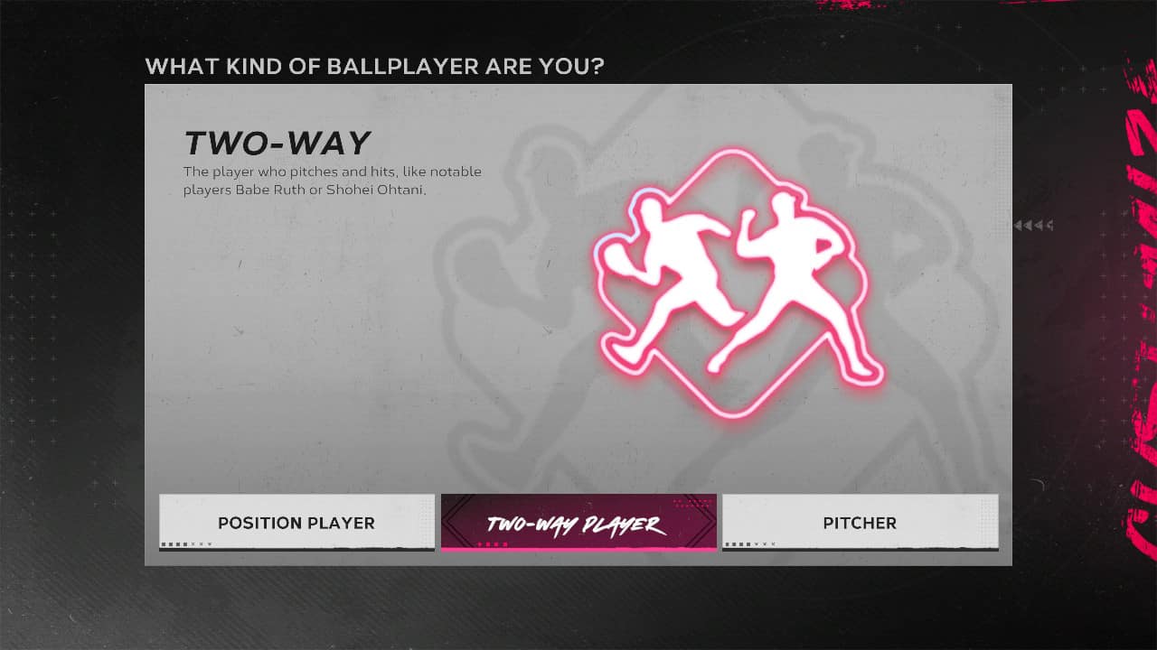 MLB The Show 24 Road to the Show: Selecting your style of play in Road to the Show.