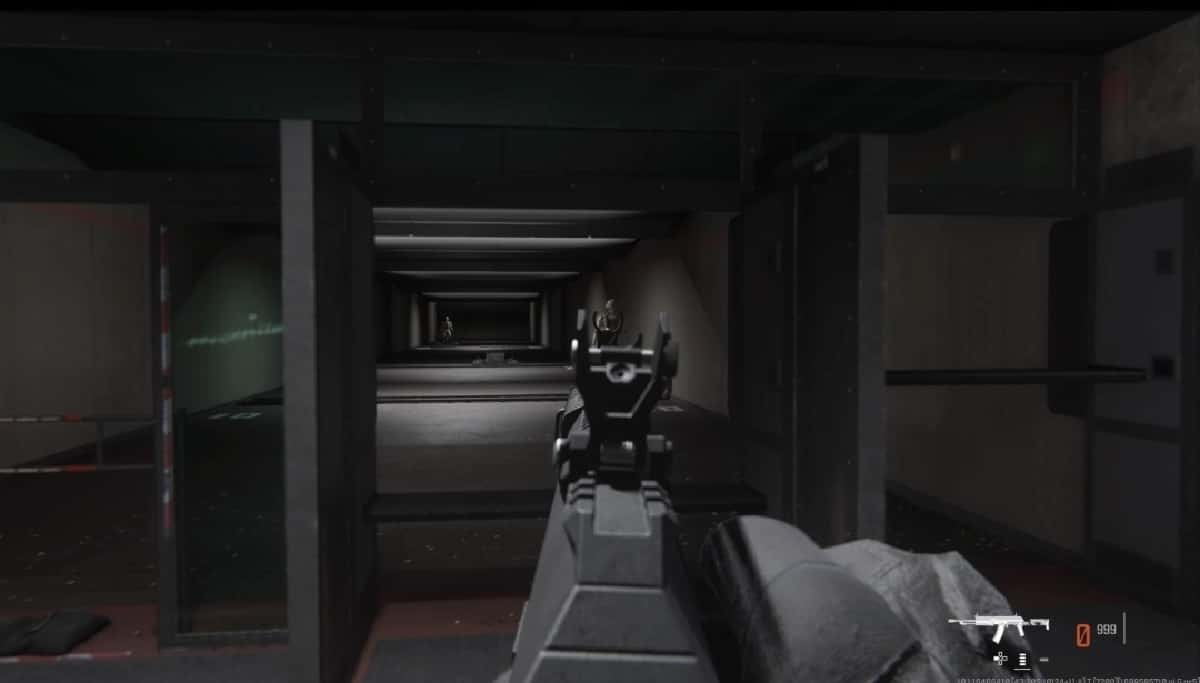 Explore a visually stunning video game with the intense Lachmann-556 loadout in MW3, featuring an adrenaline-pumping encounter showcasing a powerful gun in a captivating hallway setting.