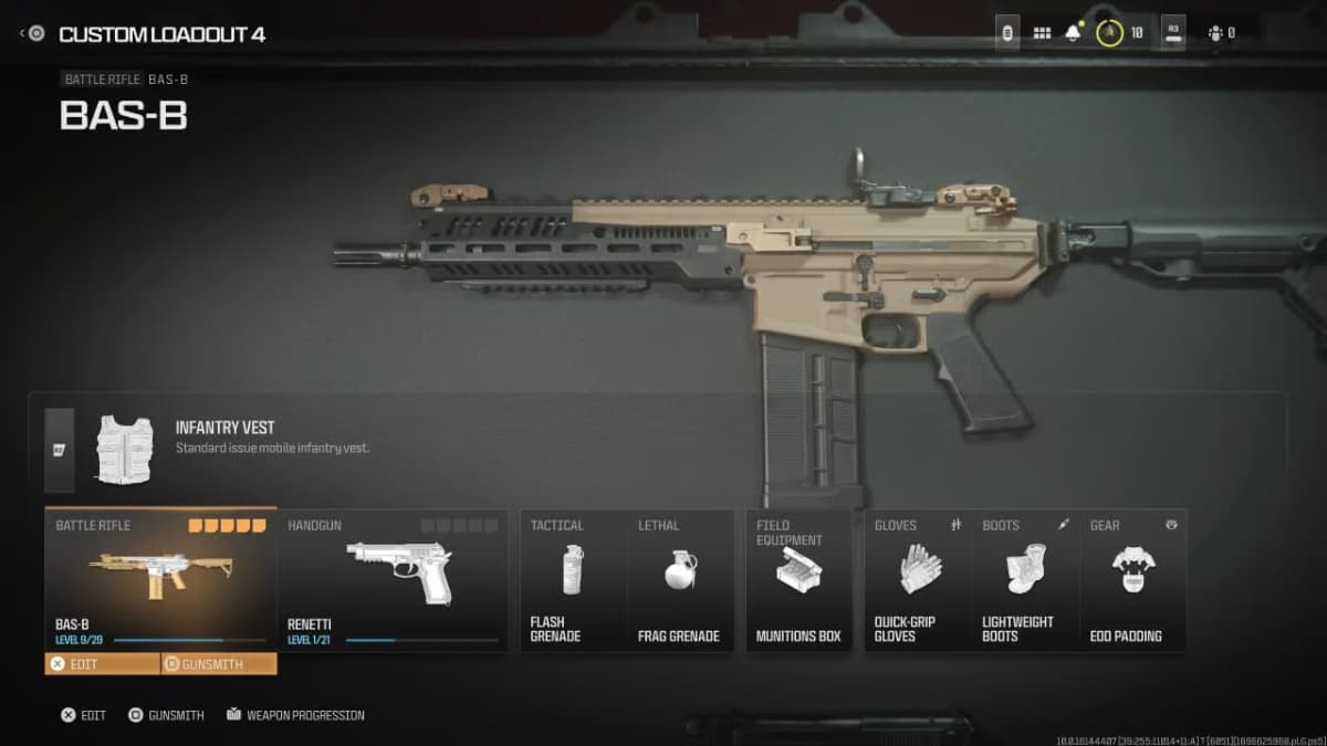 A screenshot of the MW3 weapon in a video game.