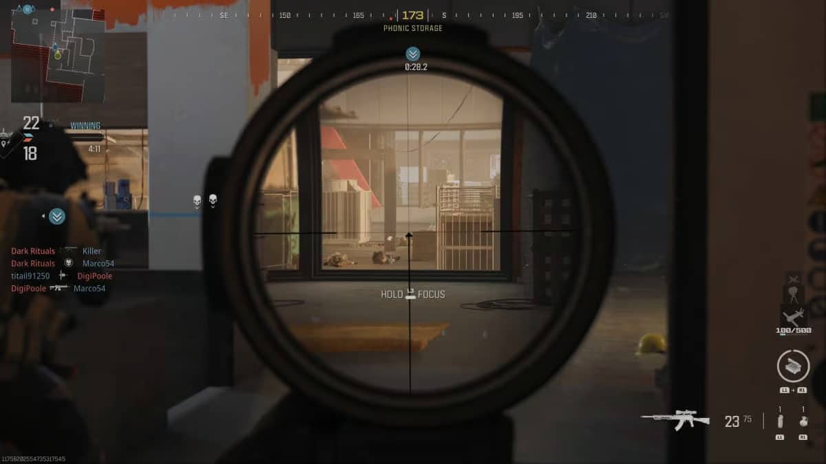 A screenshot featuring the longbow weapon in MW3.