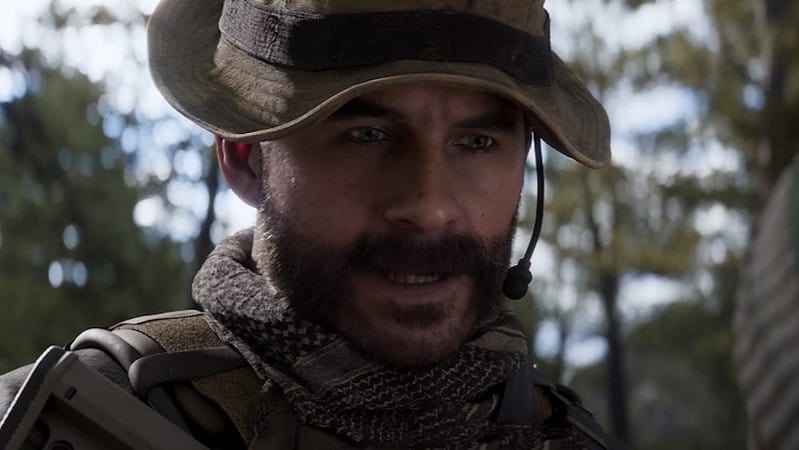 A closeup of Price, one of the game's key characters.