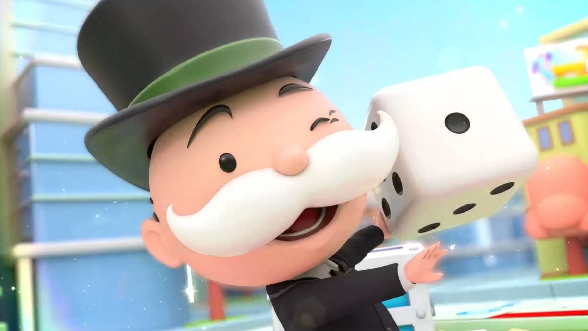 Monopoly GO how to get dice: Monopoly man holding a die.