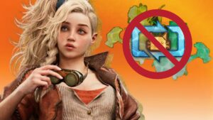 Monster Hunter Wilds character standing next to the character edit token