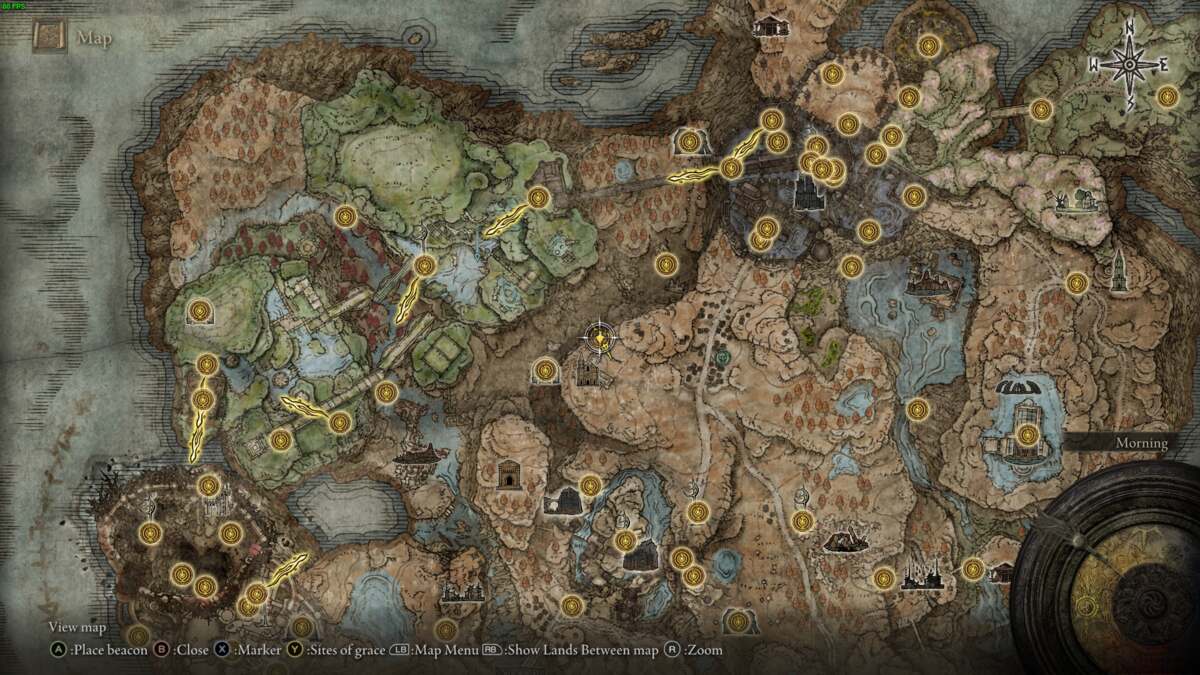 Elden Ring Shadow of the Erdtree Moore quest: Moore location on map.