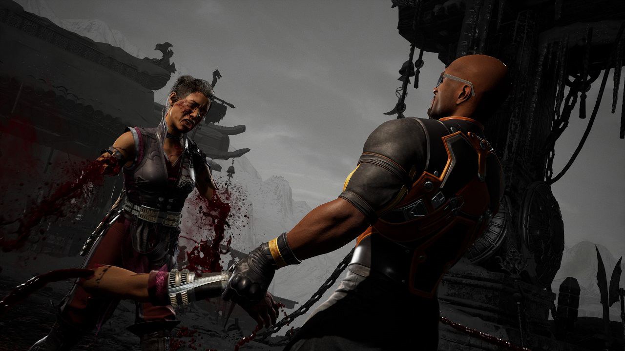 Mortal Kombat 1 fatalities: An image of Darrius' Armed and Dangerous fatality in the latest Mortal Kombat game.