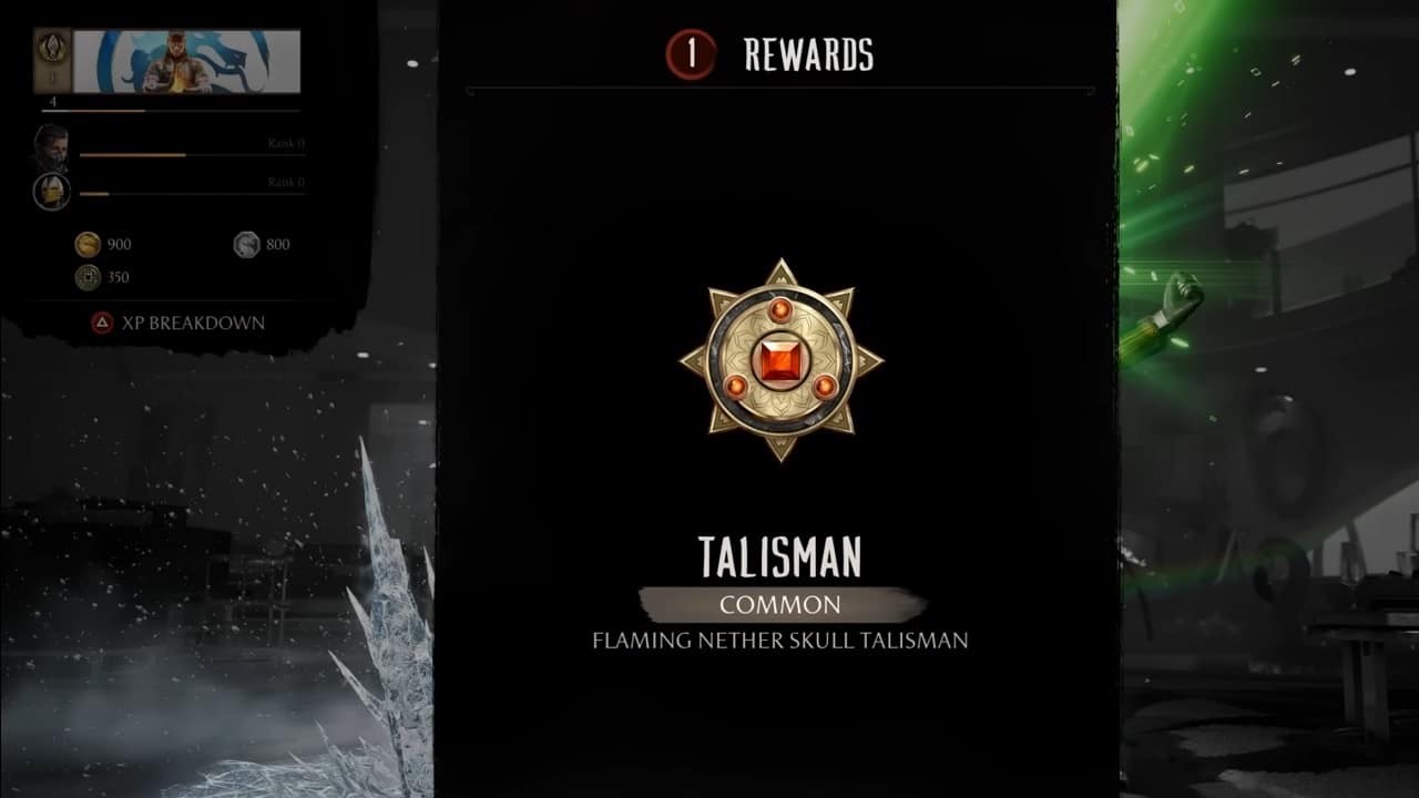 Mortal Kombat 1 Invasion: An image of a talisman in the Invasion mode of the game.