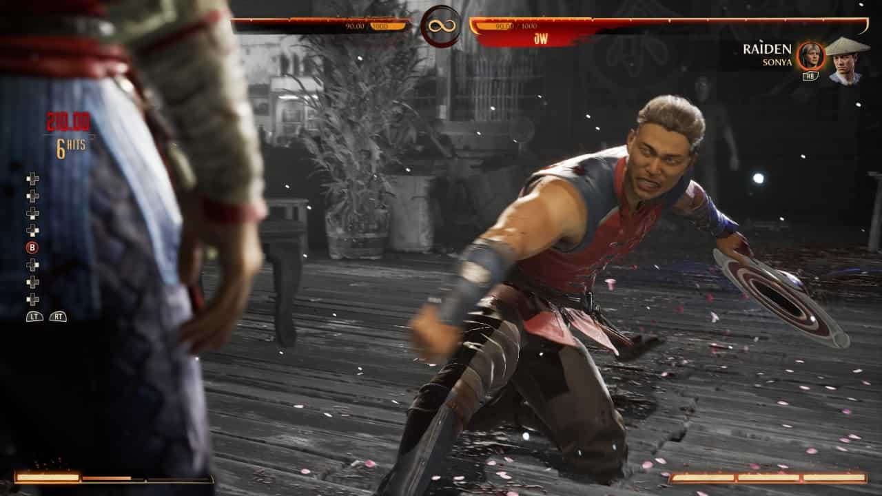 Mortal Kombat 1 Kung Lao: An image of Kung Lao fighting Raiden with his Fatal Blow in the game.