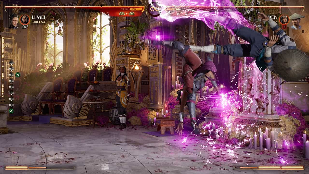 Mortal Kombat 1 Li Mei: An image of Li Mei fighting Raiden in the game.
