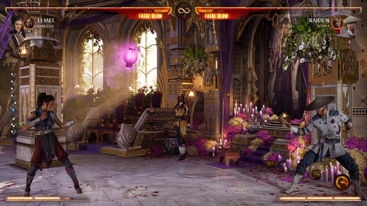 Mortal Kombat 1 Li Mei: An image of Li Mei fighting Raiden in the game.