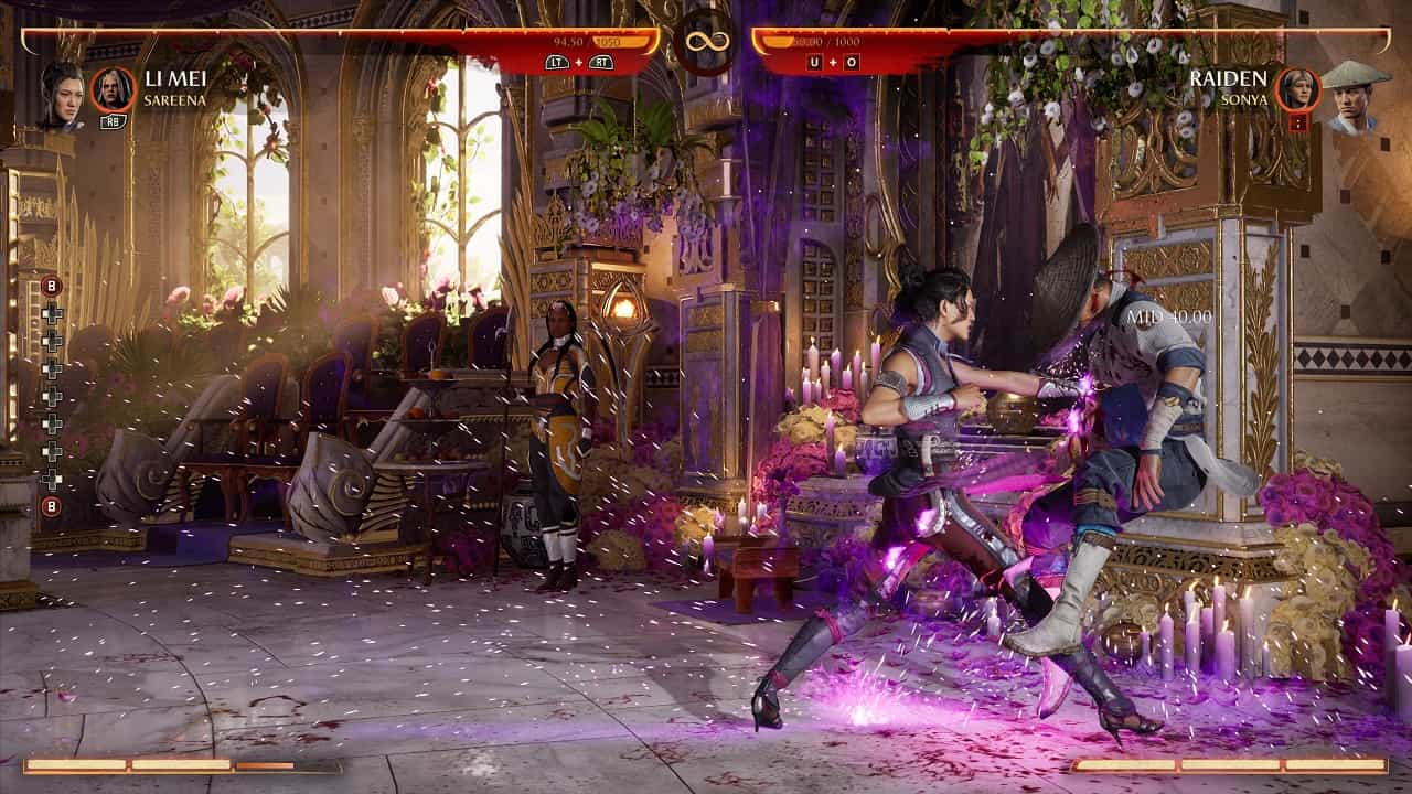 Mortal Kombat 1 Li Mei: An image of Li Mei fighting Raiden in the game.
