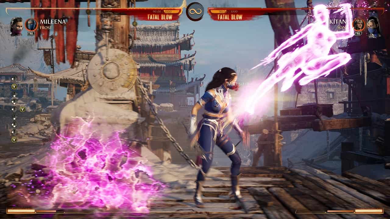Mortal Kombat 1 Mileena: An image of Mileena fighting Kitana in the game.