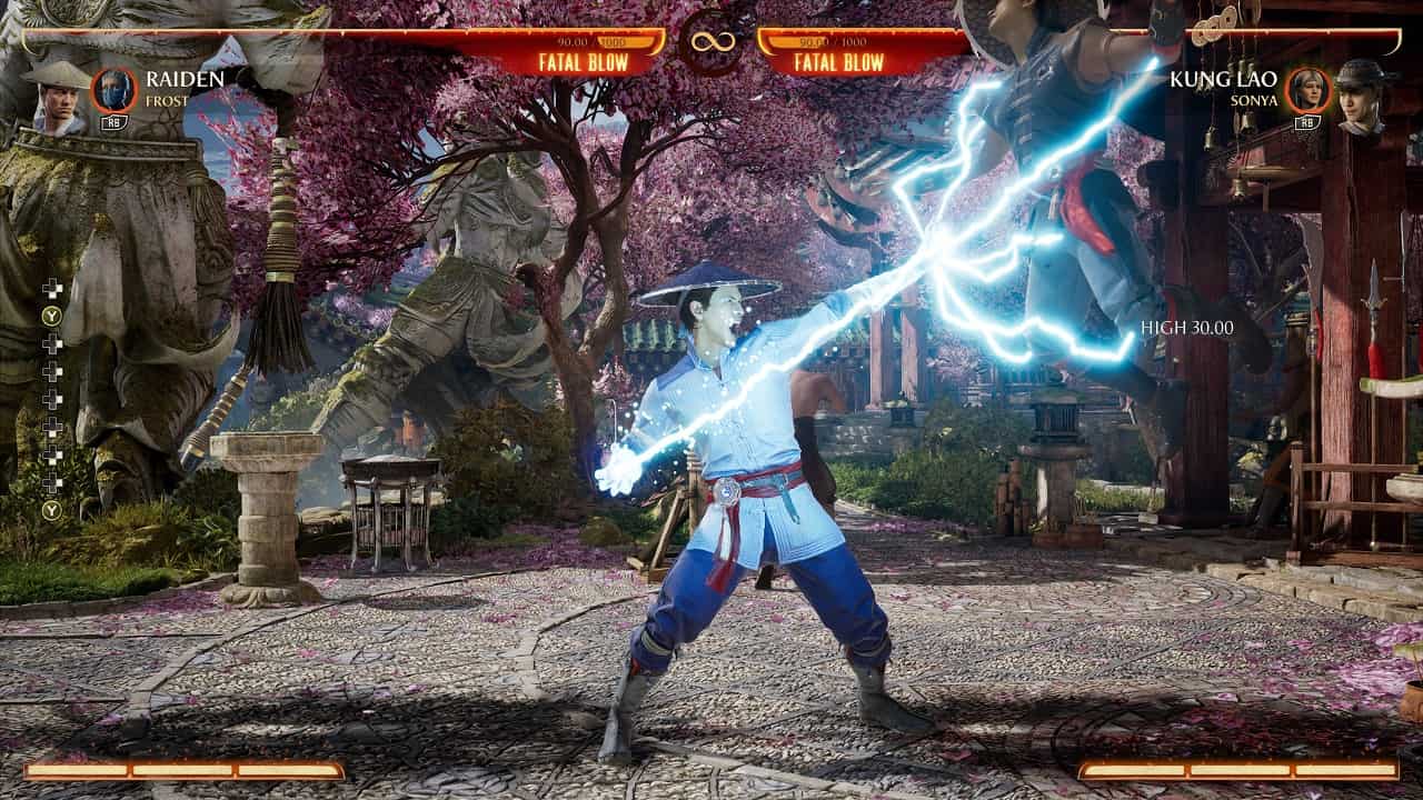 Mortal Kombat 1 Raiden: An image of Raiden fighting Kung Lao in the game.