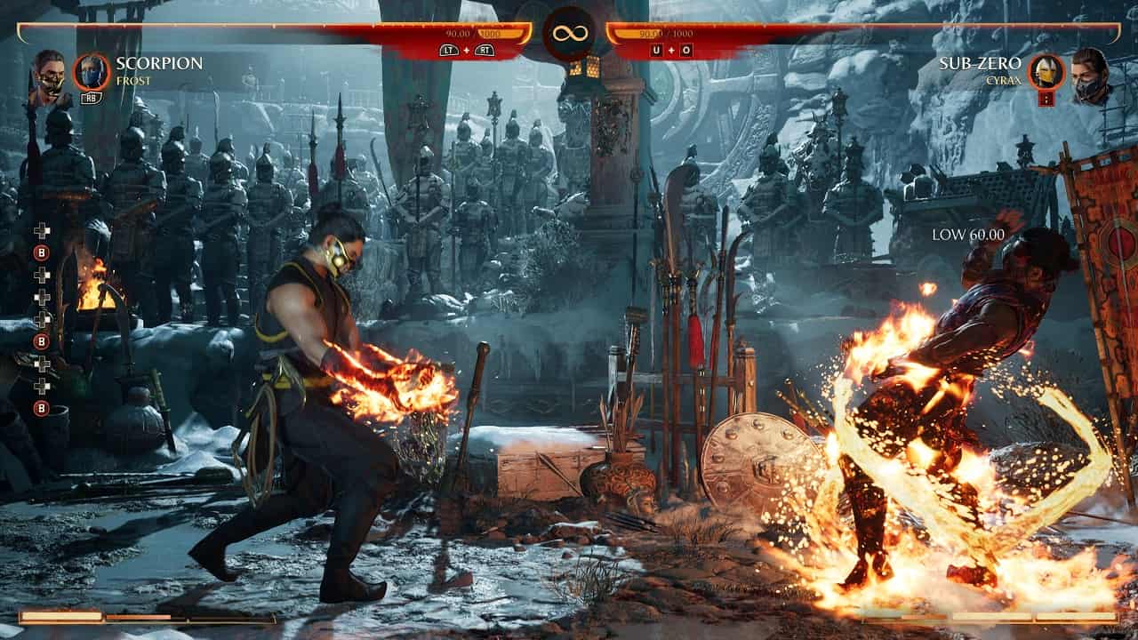 Mortal Kombat 1 Scorpion: An image of Scorpion fighting Sub-Zero in the game.