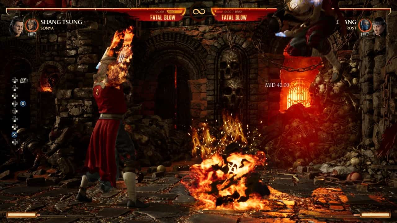 Mortal Kombat 1 Shang Tsung: An image of Shang Tsung fighting Liu Kang in the game.