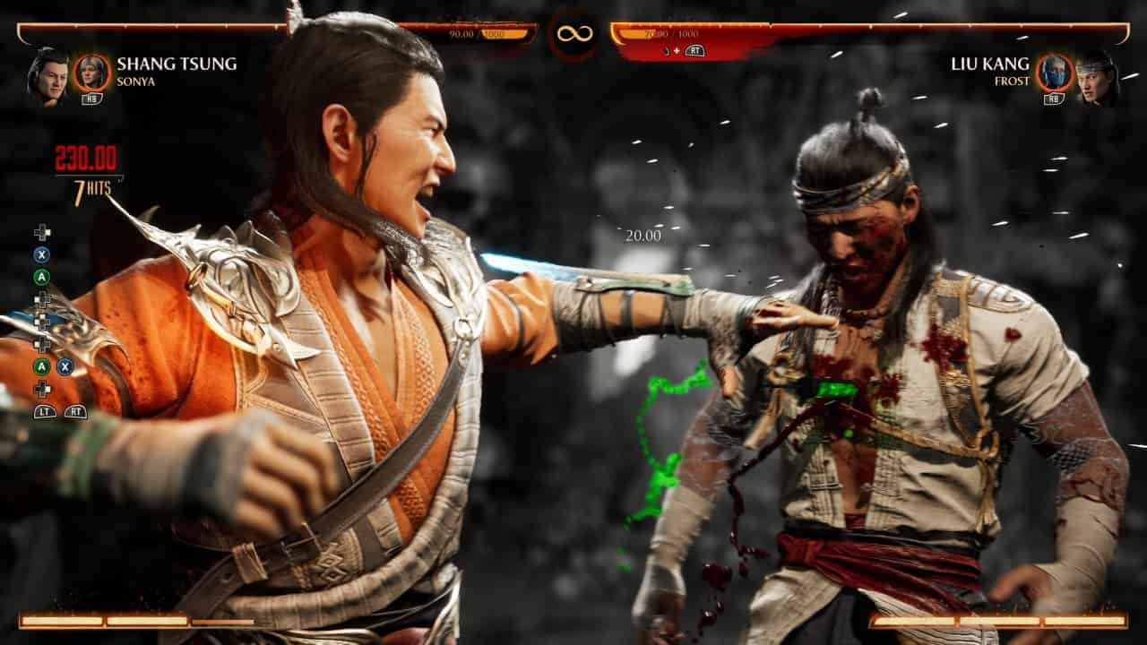 Mortal Kombat 1 Shang Tsung: An image of Shang Tsung fighting Liu Kang  with his Fatal Blow in the game.