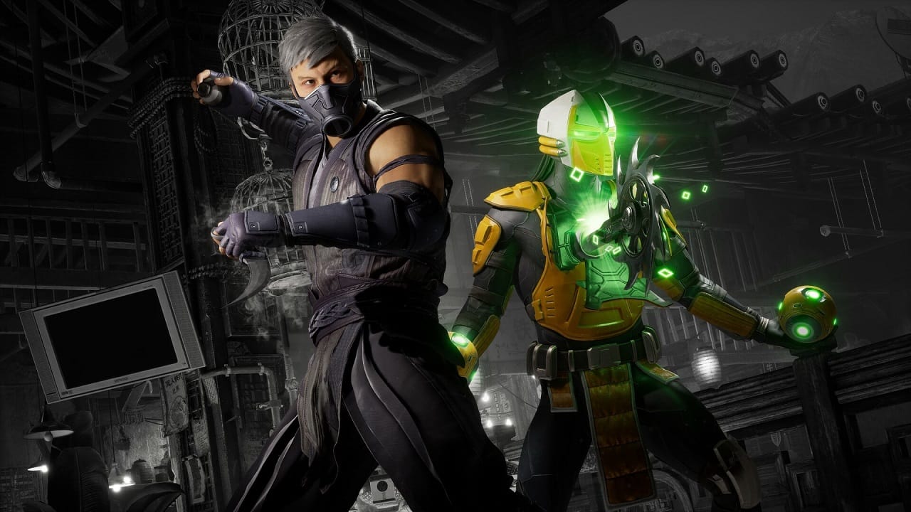 Mortal Kombat 1 Voice Actors: An image of the characters Smoke and Cyrax in the game.