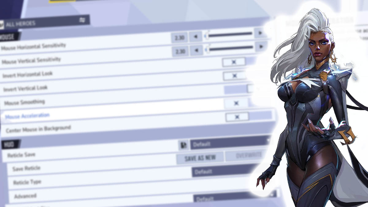 Mouse acceleration in Marvel Rivals with Storm