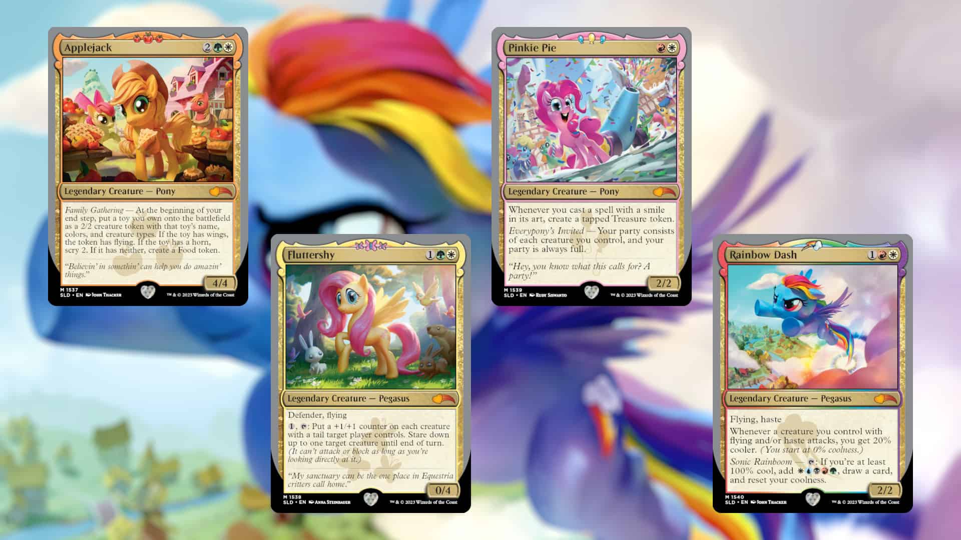 Picture of the MTG My Little Pony secret lair cards