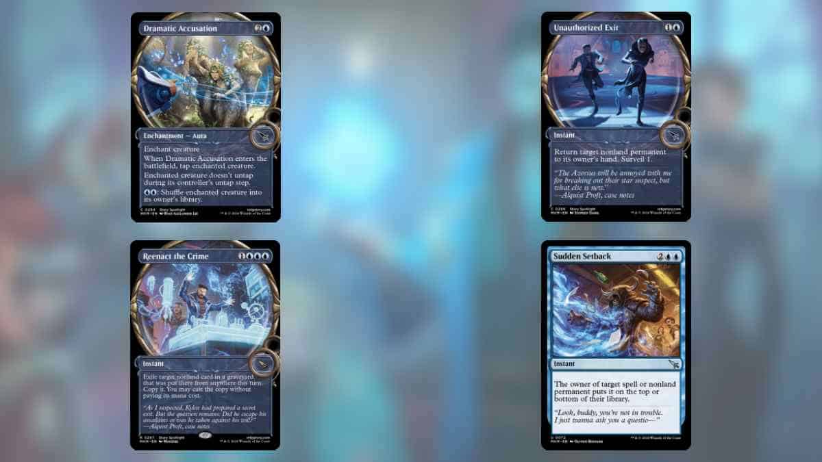 4 blue MTG cards from Murder at Karlov Manor