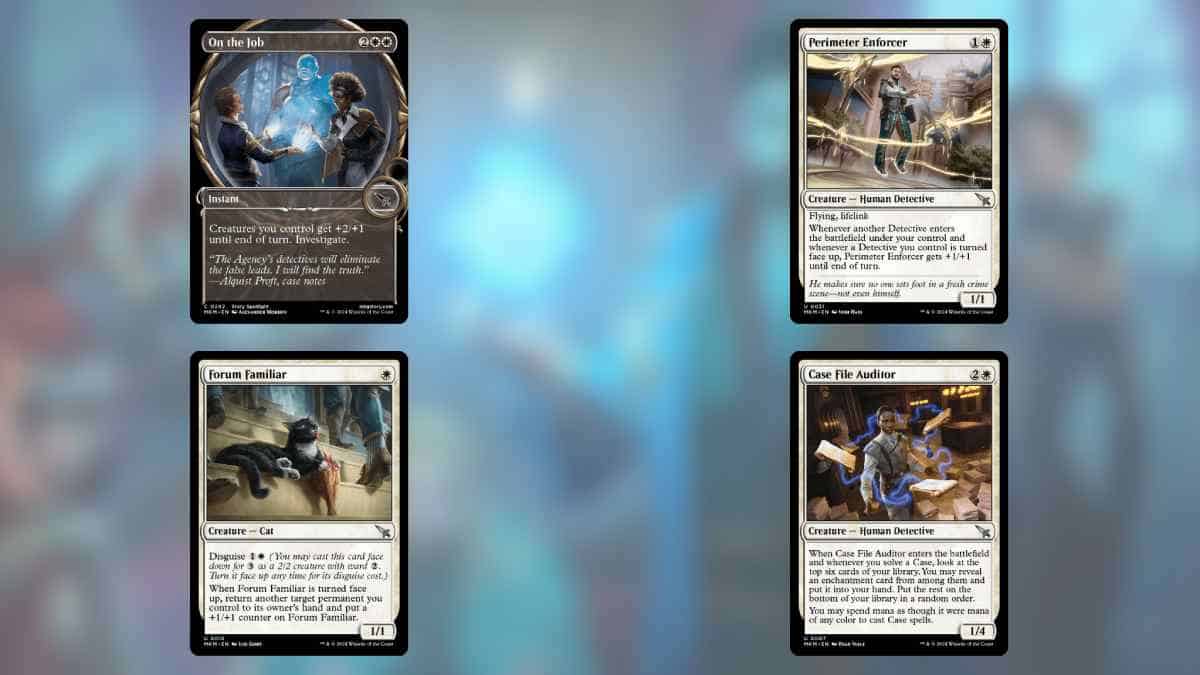 4 white MTG cards from Murder at Karlov Manor