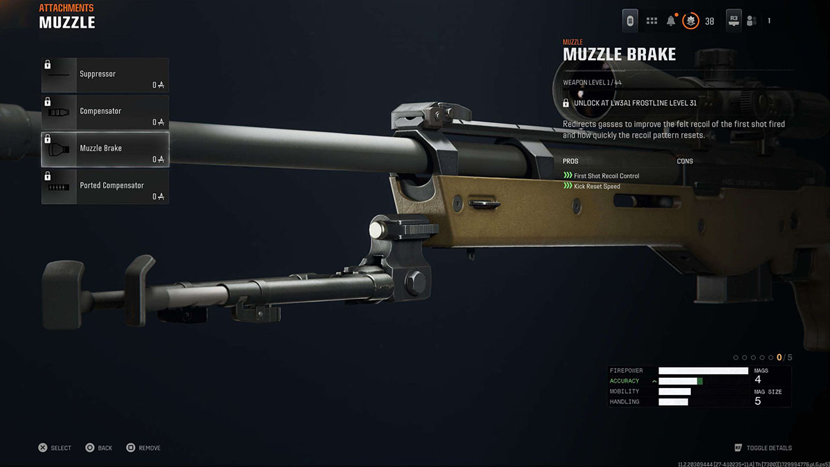 Call of Duty Black Ops 6 Muzzle Brake attachment in Gunsmith
