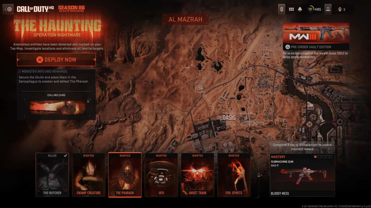 A screenshot of a map showing the location of the haunting in an MW2 Warzone and Diablo 4 crossover.