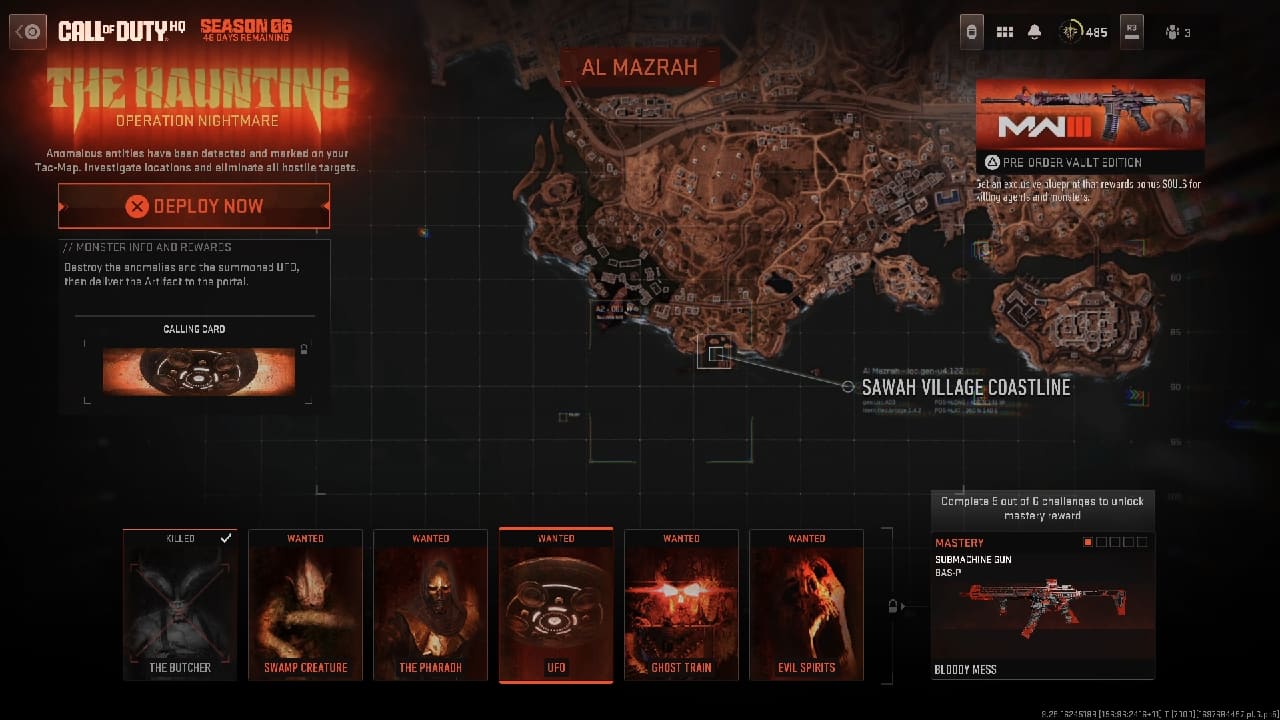 A screenshot of the haunting map in the MW2 Warzone Diablo 4 crossover.