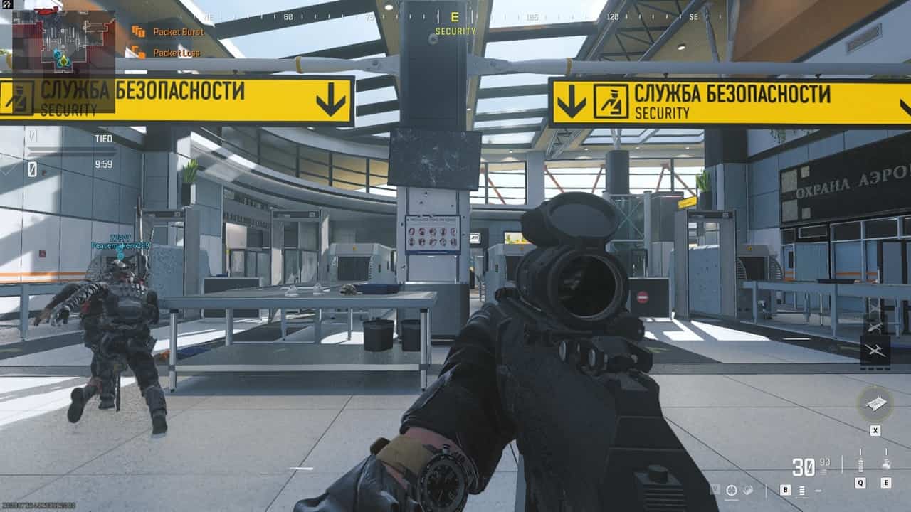 An image of the SVA 545 in the Terminal map of MW3. Image captured by VideoGamer.