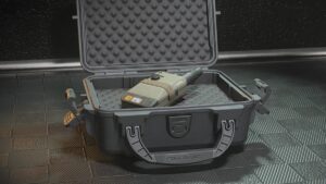 A player checks out the LR detector in the game.