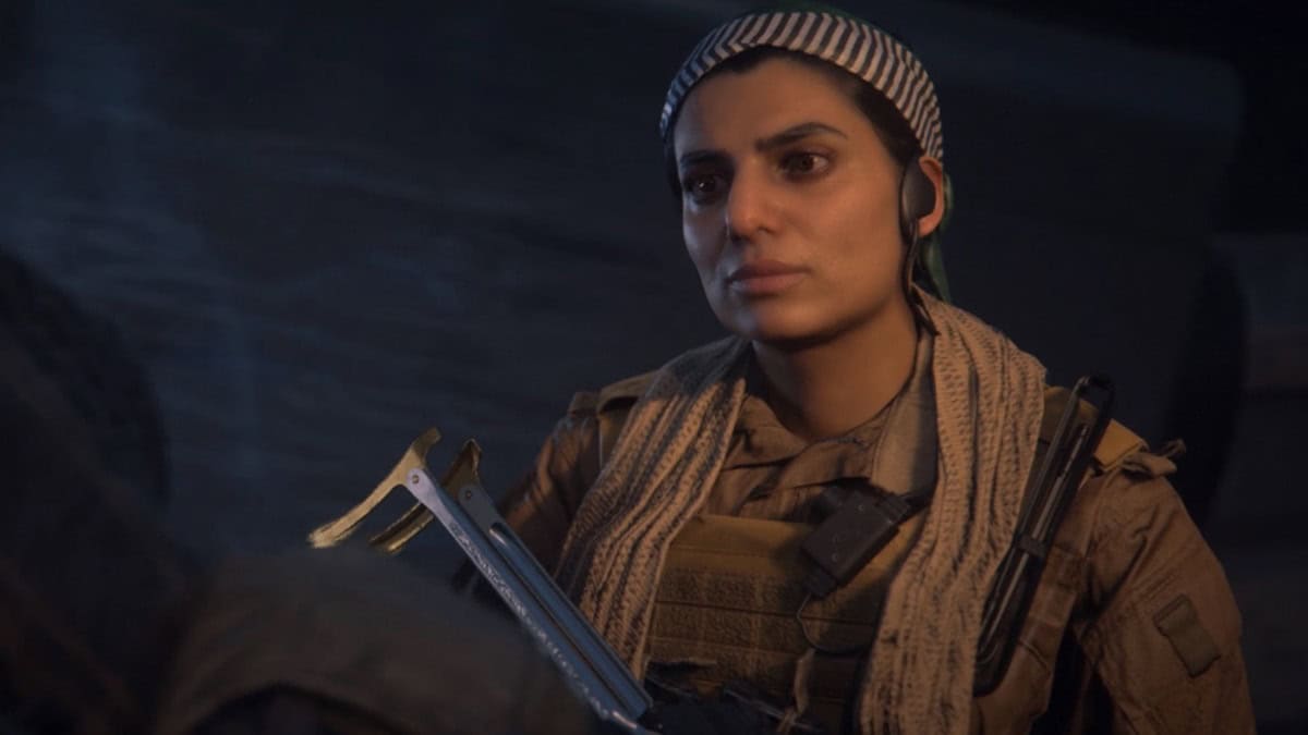 Farah speaks to Soap in the game.