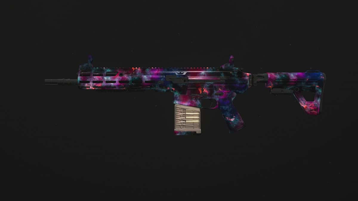 The BAS-B battle rifle with the Interstellar camo in the game.