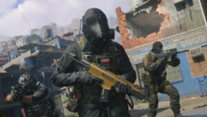 A player wields the MCW as they enter a combat zone in the game.