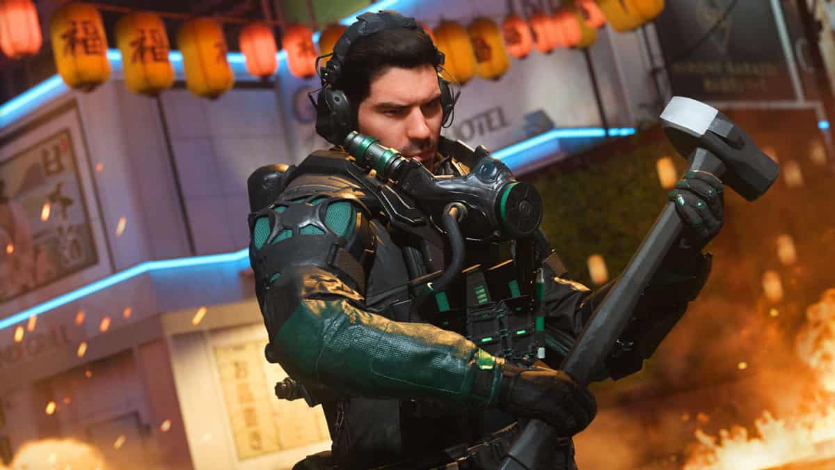An operator holding a hammer in the game.