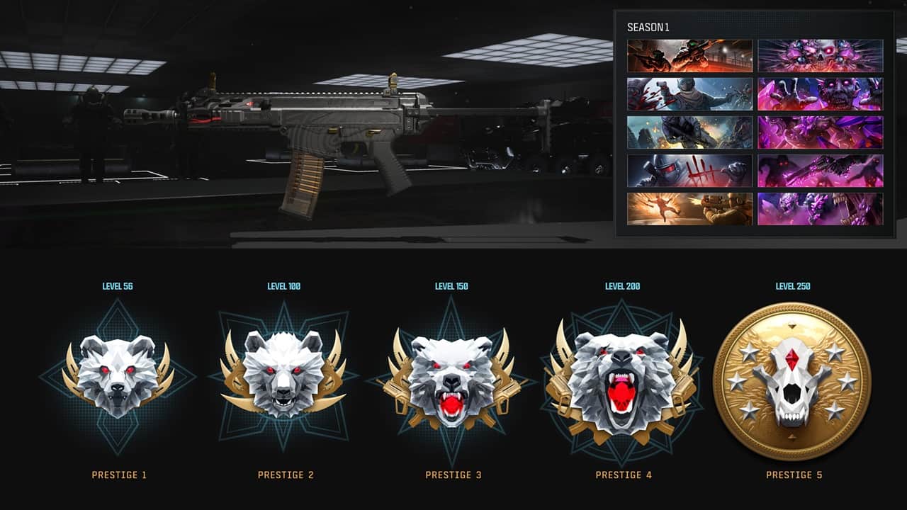 Here are the emblems you can expect from prestige ranks in MW3 Season 1. Image via Activision.