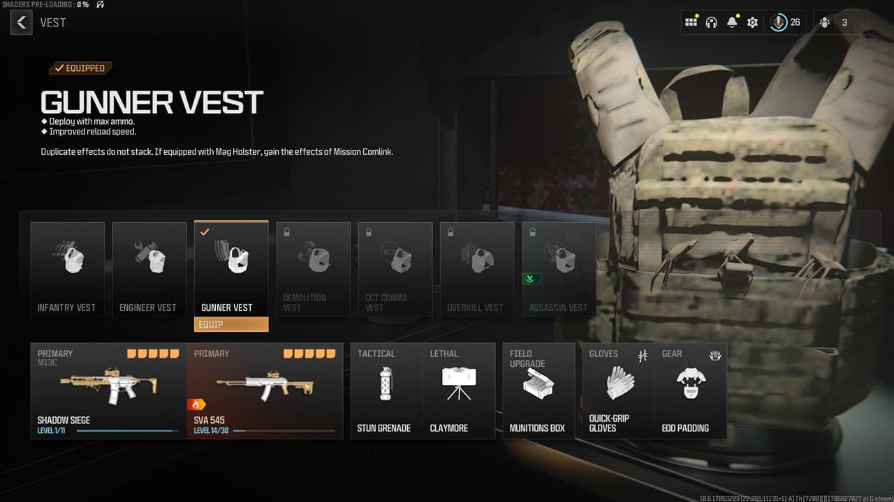 An image of the Gunner Vest in MW3.