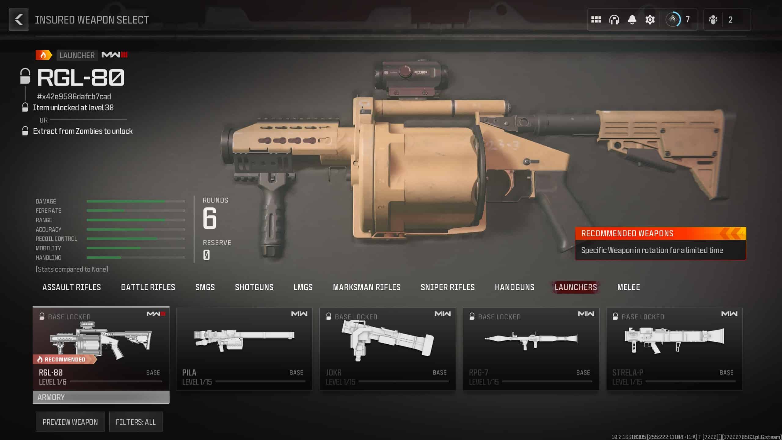 The RGL 80 grenade launcher in Modern Warfare 3.