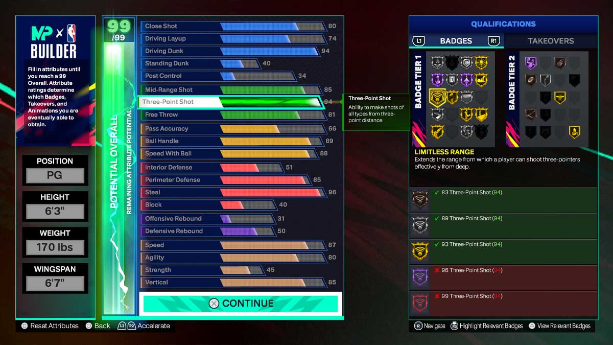 NBA 2K25 point guard build