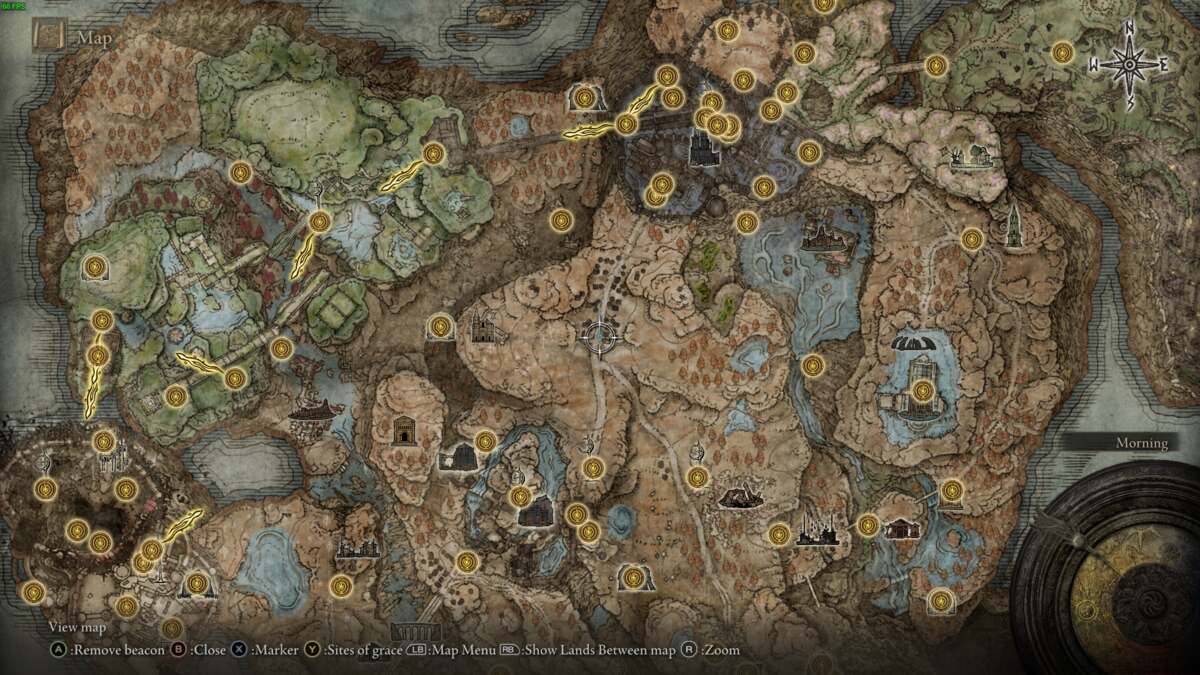 Elden Ring Shadow of the Erdtree Scadutree Blessing: realm of shadow map.