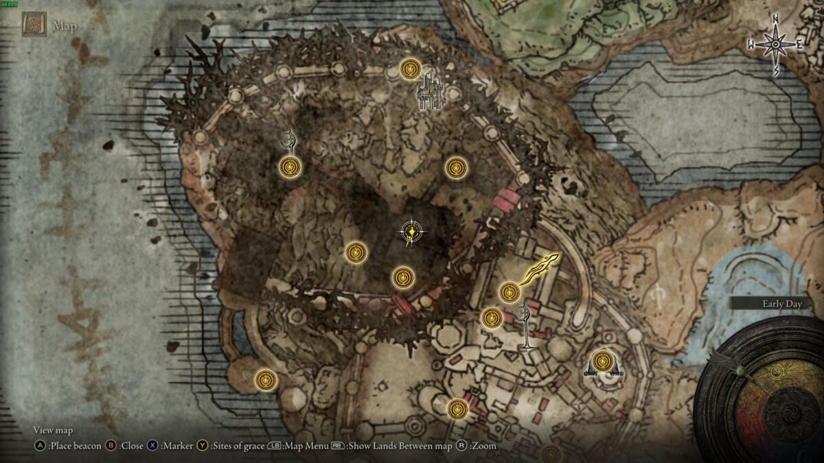 Elden Ring Shadow of the Erdtree revered spirit ash: realm of shadow map.