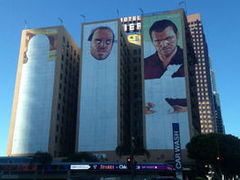 GTA 5 mural being painted onto famous Figueroa Hotel