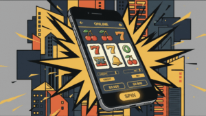 A mobile phone breaking free of restructions for casinos illustrating non-GamStop casinos