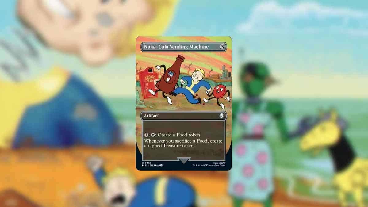 A video game with an image of a cartoon character featuring one of the most expensive cards in MTG.