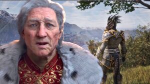 Elder Scrolls IV: Oblivion Remastered Uriel Septim next to an Argonian in Cyrodil