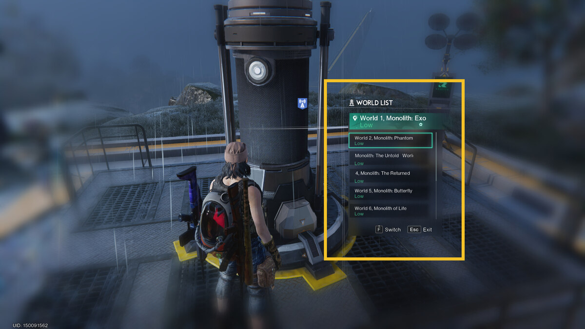 Once Human how to change world: meta-human near a teleportation tower.