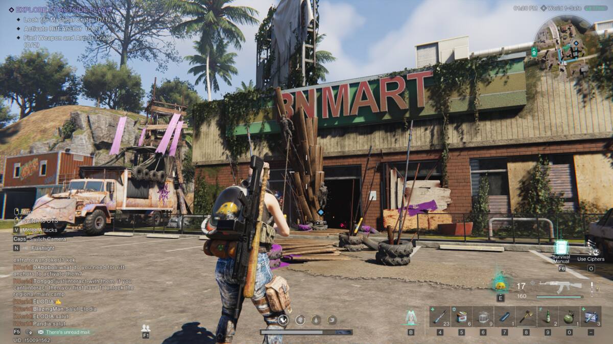 Once Human Cultist Treasure Map: meta-human exploring Coastside Plaza.