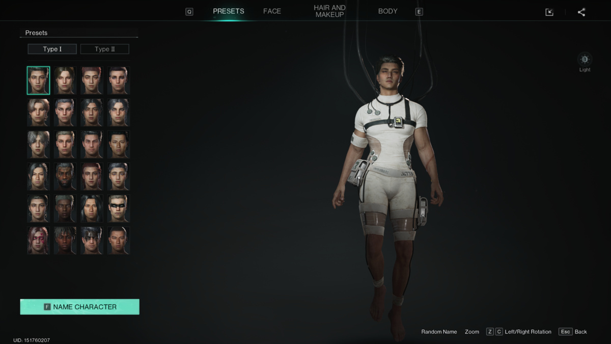 Once Human delete character: character creator.