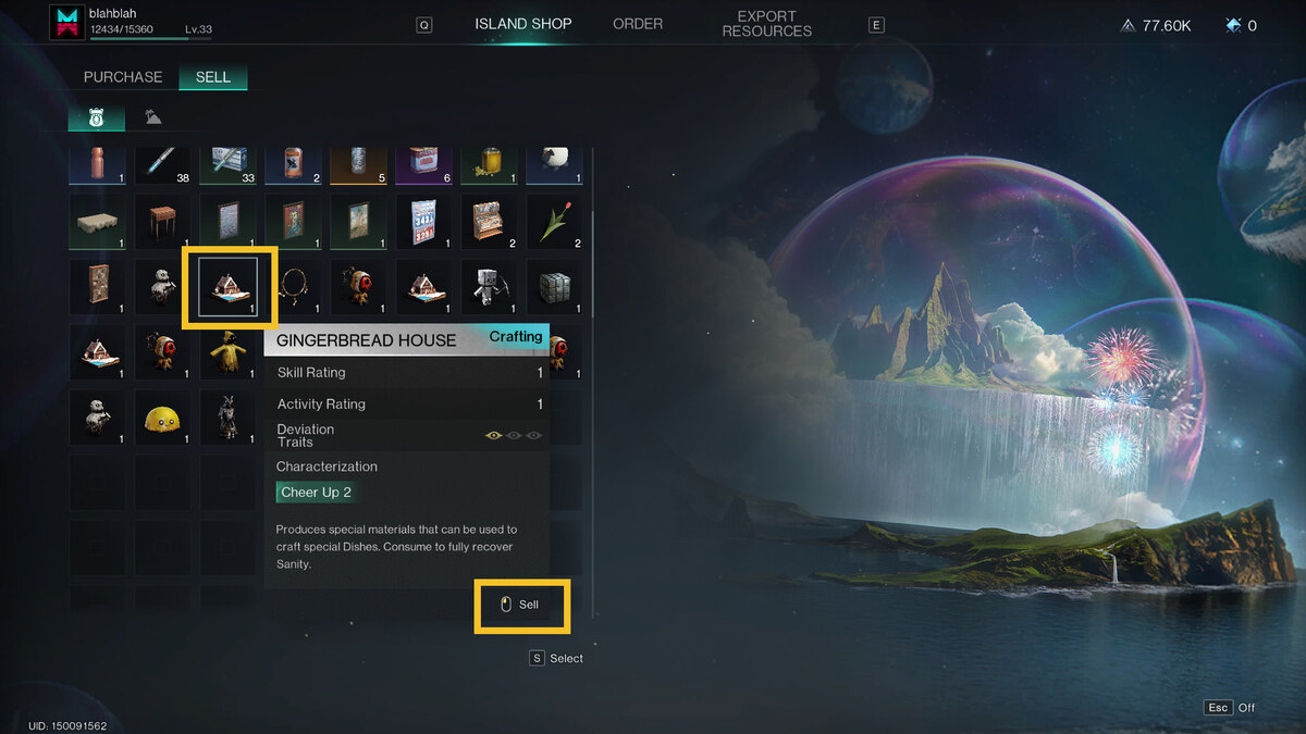 Once Human extra Deviants: in-game Eternaland Shop menu.