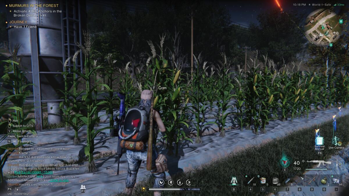 Once Human how to fish: Corn in a field.